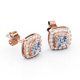 thumbnail image 4 of Pendientes de Botón JeenMata Halo de Moissanita 1,1 Quilates Baño de Oro Rosa de 18 K sobre Plata, 4 of 5