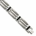 thumbnail image 2 of Auriga Titanium Brushed and Polished Black IP-plated 8.5 inch Bracelet for Women, 2 of 6