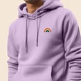 thumbnail image 5 of Dalix Rainbow Embroidered Fleece Zip Hoodie Cold Fall Winter Mens in Orchid L Large, 5 of 5