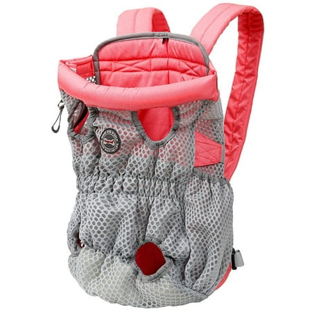 Lightweight Durable Front Chest Hands-Free For Travel Hiking Breathable Pet Carrier Backpack Dogs Travel Bag Pet Sling Bag Cat Accessories PINK L