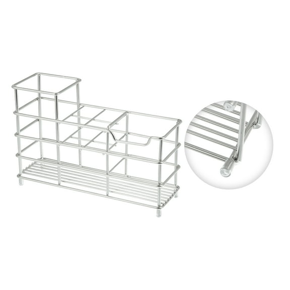 Vocoste 6 Slots 304 Stainless Steel Toothbrush Holder Toothpaste Holder Stand for Bathroom Organizer Silver Tone