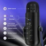 ZealSound USB Microphone,Condenser Computer PC Mic,Plug&Play Gaming Microphones for iPhone iPad MacBook Type C Phone,Headphone Output&Volume Control,Mic Gain Control,Mute Button Vocal,YouTube Podcast
