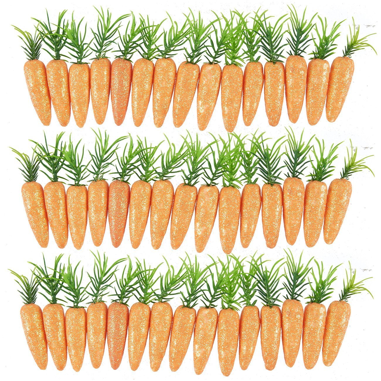 Fake Carrots 45 Pack Artificial Carrots Sparkling Foam Baby Carrots