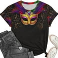 thumbnail image 4 of Xuyuer Happy Mardi Gras Shirt Womens Mardi Gras Day Heart Tshirt Tuesday Carnival Tee New Orleans Party Short Sleeve Nola Carnival Party T-Shirt Fat Tuesday Tee Tops Casual Tops, 4 of 6