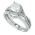 thumbnail image 2 of LaRaso & Co His Hers Wedding Rings Sterling Silver Opal CZ Engagement TRIO Set Him Her 10/10, 2 of 6
