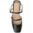 thumbnail image 4 of Journee Womens Gretchenn Wide Width Multi Strap Square Toe Mary Jane Flats, 4 of 9