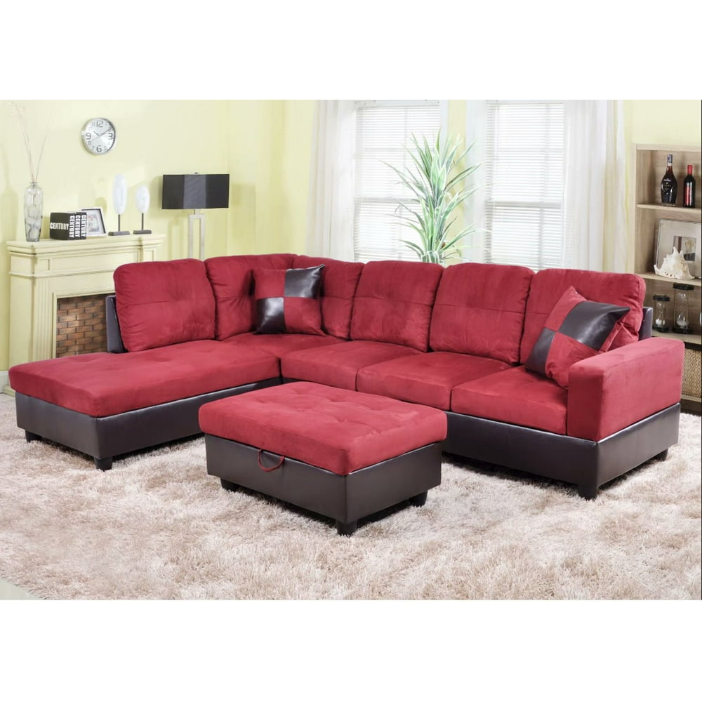 Ainehome Microfiber Sectional Sofa Set, 3PC LShaped Living Room