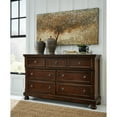 thumbnail image 5 of Ashley Furniture Porter 7-Drawer Traditional Wood Dresser in Dark Brown, 5 of 7