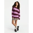 thumbnail image 2 of No Boundaries Boatneck Pullover Cable Knit Sweater, Lightweight, Women's, 2 of 5