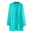 thumbnail image 2 of Ovafbau Women Long Sleeve Dressy Casual Cardigan Jacket,Womens Slim Style Lace Long Sleeve Mid Length Jacket Open Front,Fall Winter Outerwear Coat, 2 of 3