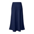 thumbnail image 5 of Yuanlong Womens Skirt Elegant Satin High Waist Ruffle Skirt A Line Flowy Soft Casual Daily Party Dating Vacation Maxi Skirt, 5 of 5