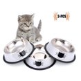 thumbnail image 3 of 3 piezas. Comederos antideslizantes de acero inoxidable para gatos y comederos para perros pequeños, artículos para mascotas Adepaton LKX-0847, 3 of 7