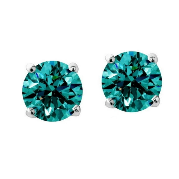 Sterling Silver Topaz Swarovski Elements Stud Earrings