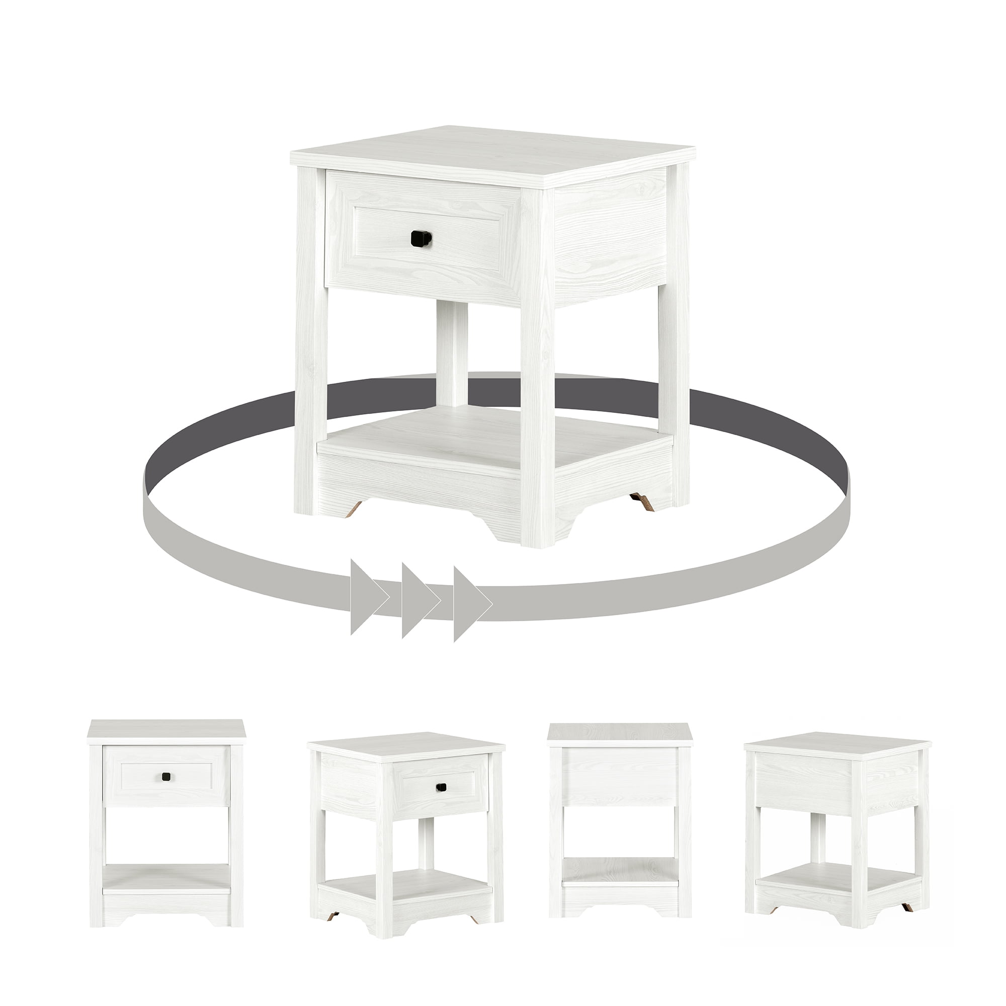 Table de chevet pour Enfants, fini Pin blanc, collection Hazen de Meubles South Shore