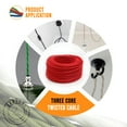 thumbnail image 4 of Vintage 3 core Twisted Braided Cable, Electrical Fabric Flexible Lamp textile Cable Wire Lamp Cord, 4 of 7