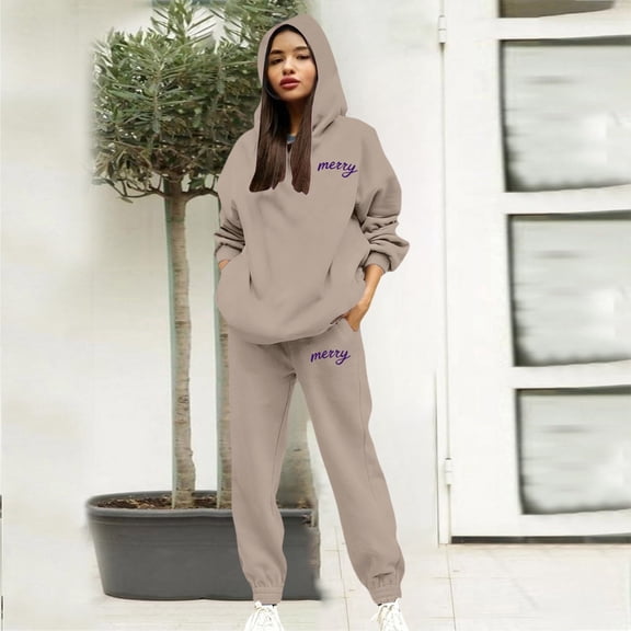 Delayuji Womens Sweatshirts and Sweatpants Sets Hoodies and Pants Set Suits Womens 2 Piece Sets Sweatsuits Winter Spring Outfits