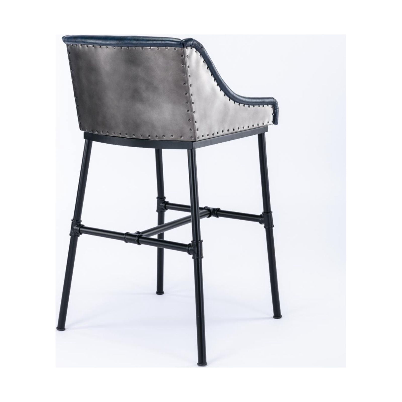 Boraam Parlor Adjustable Height Faux Leather Bar Stool, Burgundy and Black