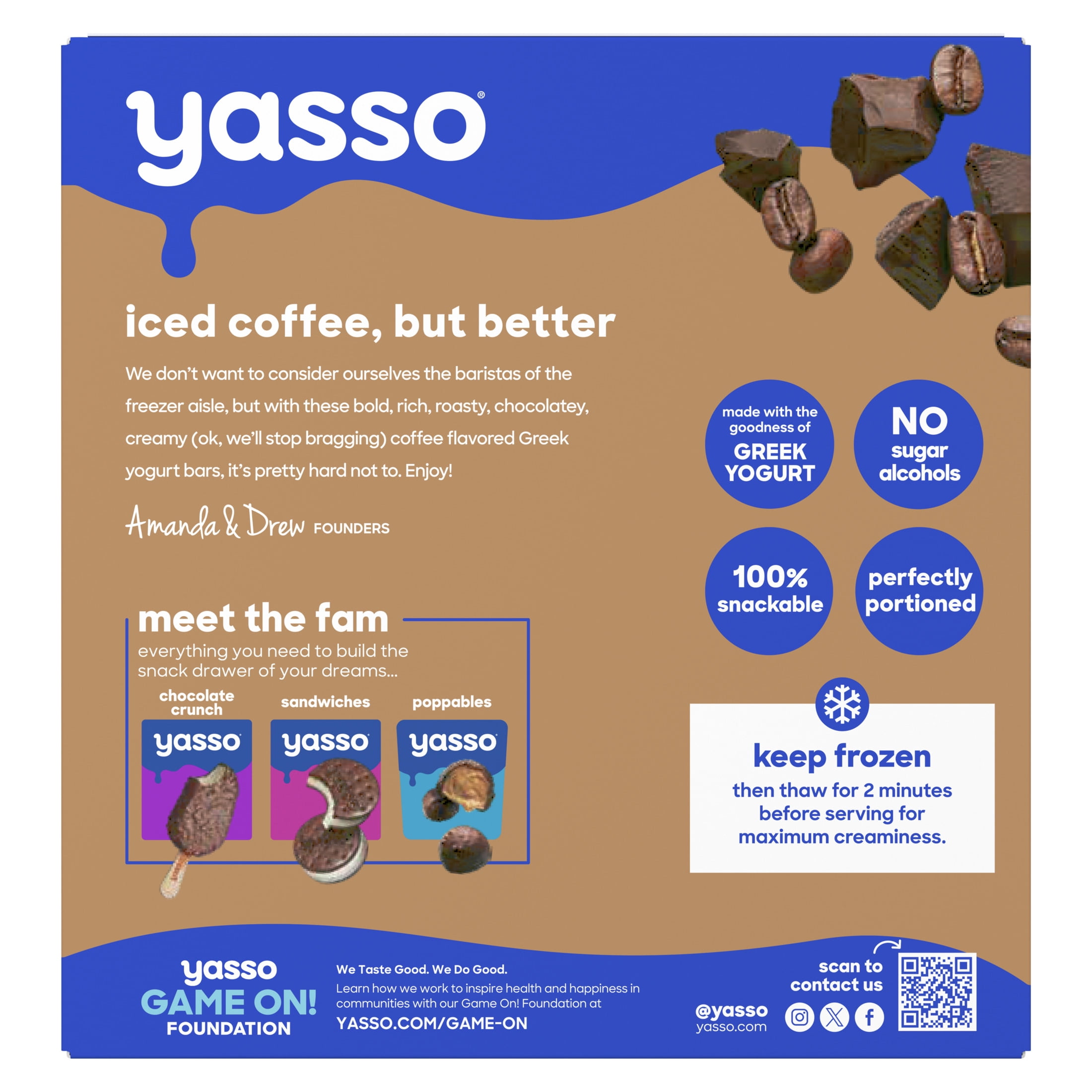 Yasso Frozen Greek Yogurt Bars Coffee Chocolate Chip Bars 3.5fl oz bars 4 bars