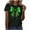Black#11, variant on ShiShine Womens St Patricks Day T Shirt Bow Detail Short Sleeve Crewneck Top with Graphic Print