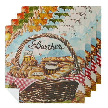 

Facannap Oktoberfest Food Cloth Napkins Hotel Home Banquet Atmosphere Embellishment Polyester Reusable Decor (Pack of 6) 4 PCS