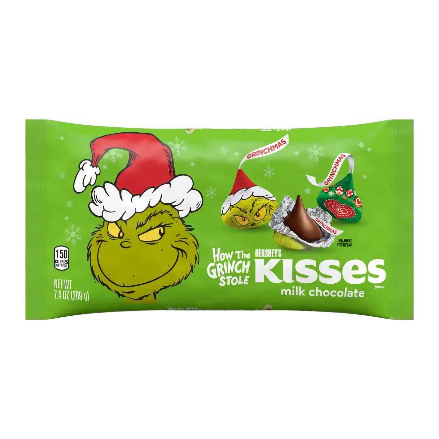 Hershey's Milk Chocolate Grinch Kisses 7.4 oz. Bag