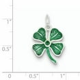 thumbnail image 3 of Sterling Silver Enameled 4-Leaf Clover With Green Glass Stone Charm (22 X 12) Made In India qc6998, 3 of 3