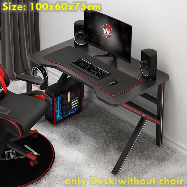 Mesa de juegos K de 100x60x75cm, mesa blanca para ordenador, escritorio Simple para el hogar, escritorio de trabajo para oficina, mesa de juegos negra, escritorio pequeño útil