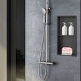 thumbnail image 3 of 12x24 inches Shower Niche, Stainless Steel Recessed Bathroom Shower Niche Shelf Black, 3 of 8