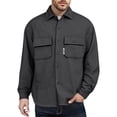 thumbnail image 3 of Men’s Lightweight Button Down Shirt Jacket Casual Long Sleeve Wrinkle Free with Pockets, 3 of 9