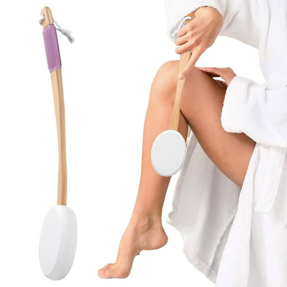 Lotion Applicator for Back and Feet,Long Handled Back Lotion Applicator with Replaceable Heads,Light Pink