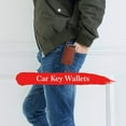thumbnail image 5 of Contact's Genuine Leather Car Key Keychain Holder Metal Hook and Keyring Zipper, 5 of 8