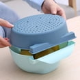 thumbnail image 4 of PP Colander Portátil Doble Capa Caja de seguridad Cocina Cocina Drenaje Cesta Fruta Lavado Accesorios Accesorios con soporte de teléfono claro azul Yuarrent HA011948-02, 4 of 7