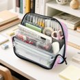thumbnail image 6 of Standing Pencil Case with Base Large Capacity Stationery Pouch Pen Bag with Zipper for Women Men Dog Paw Prints and Bows, 6 of 7