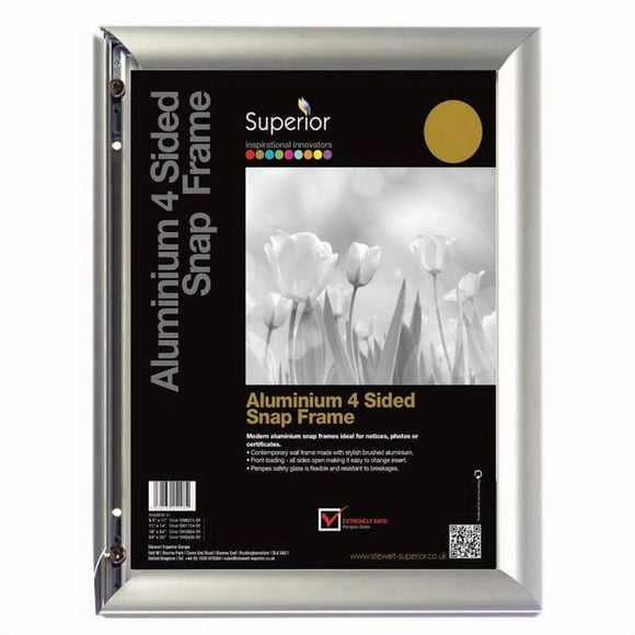 SECO Snap Poster Frame Case, 27 x 41 Inches, Silver