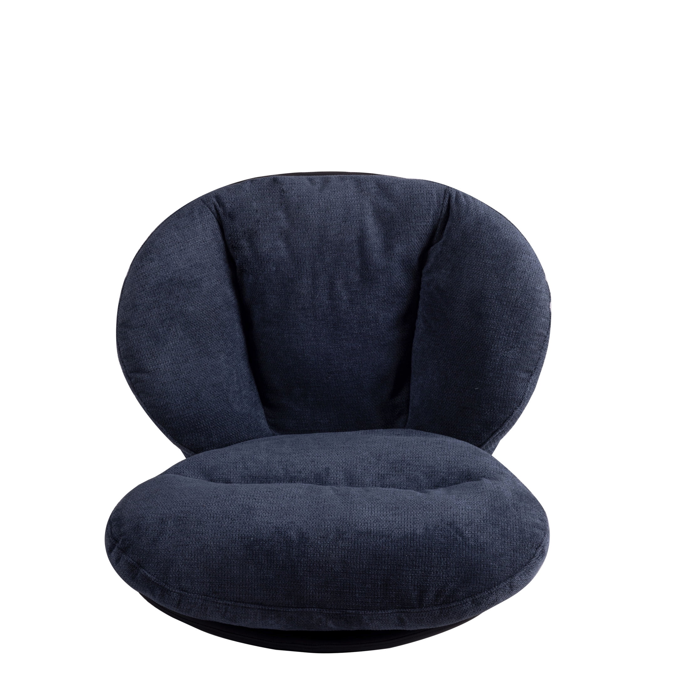 Talvora Modern 360° Swivel Upholstered Chenille Accent Chair, Metal Base, Navy Blue