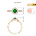 thumbnail image 5 of Angara Natural 0.45 Ct. Emerald with Diamond Halo Ring in 14K Rose Gold for Women (Ring Size: 11.5), 5 of 10