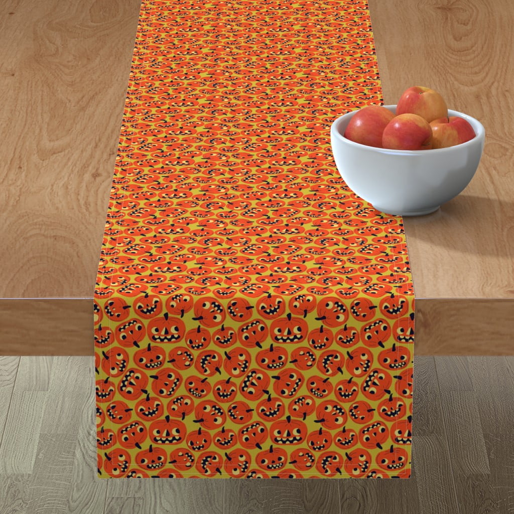 12"x72" or 14"x108" Scary Jack O Lantern Table Runners 