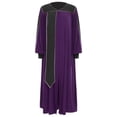 thumbnail image 3 of YONGHS Robes de Clerc pour Femmes Robes de Choeur à Blocs de Couleur Fermeture Éclair devant Robe de Pasteur Prêtre Prédicateur Violet Foncé TP, 3 of 6
