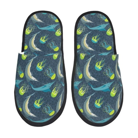 

Slippers for Women/Men - Tuna Fish Jellyfish Soft Plush Warm Slip-on Slippers House Slippers Indoor House Shoes