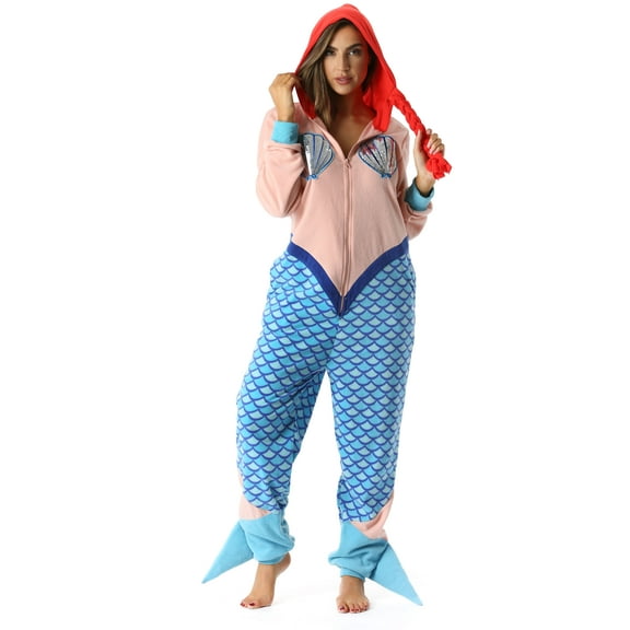 Just Love Mermaid Adult Bodysuit Womens Pajamas (Mermaid, X-Small)