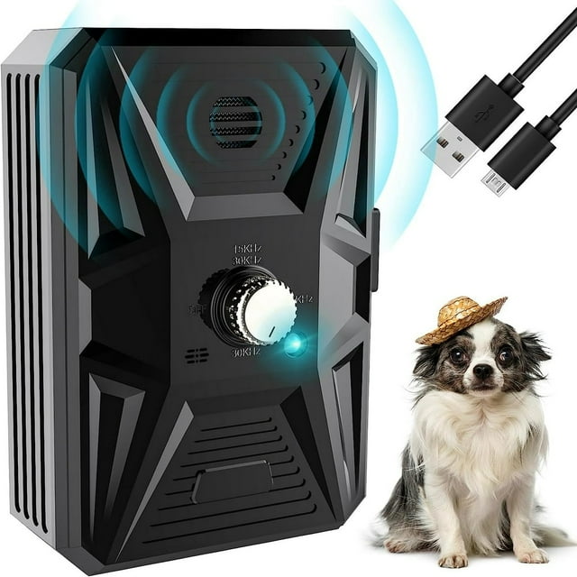 Indoor/Outdoor Anti Baking Device Dog Barking Deterrent Devices Ultrasonic Barking Control Device USB Rechargeable Device Barking Control Safe For All Dogs