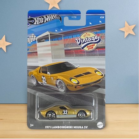 Hot Wheels Vintage Racing Club (2023) Gold 1971 Lamborghini Miura SV Toy Car 4/6