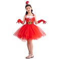 thumbnail image 4 of Afdoent Toddler Girls Dress Christmas Clothes Tutu Mesh Dress With Gloves Headwear 3Pcs Sets Performance 6-7 Years, 4 of 7