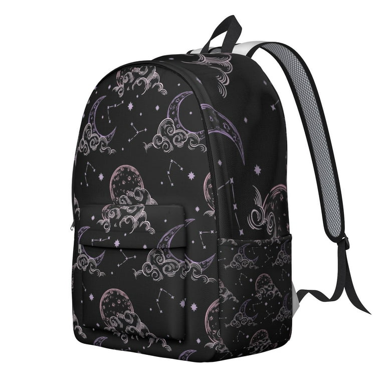 Geometric Mystic Skull and Fire Design Travel Backpack – Durable
