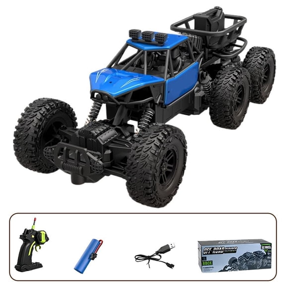 Six-Wheel Alloy Rock-Climbing RC Car, 4WD High-Speed Off-Road Remote Control Truck w/Suspension & Tires - Outdoor Alloy Rc Truck for Adults & Age 8-12