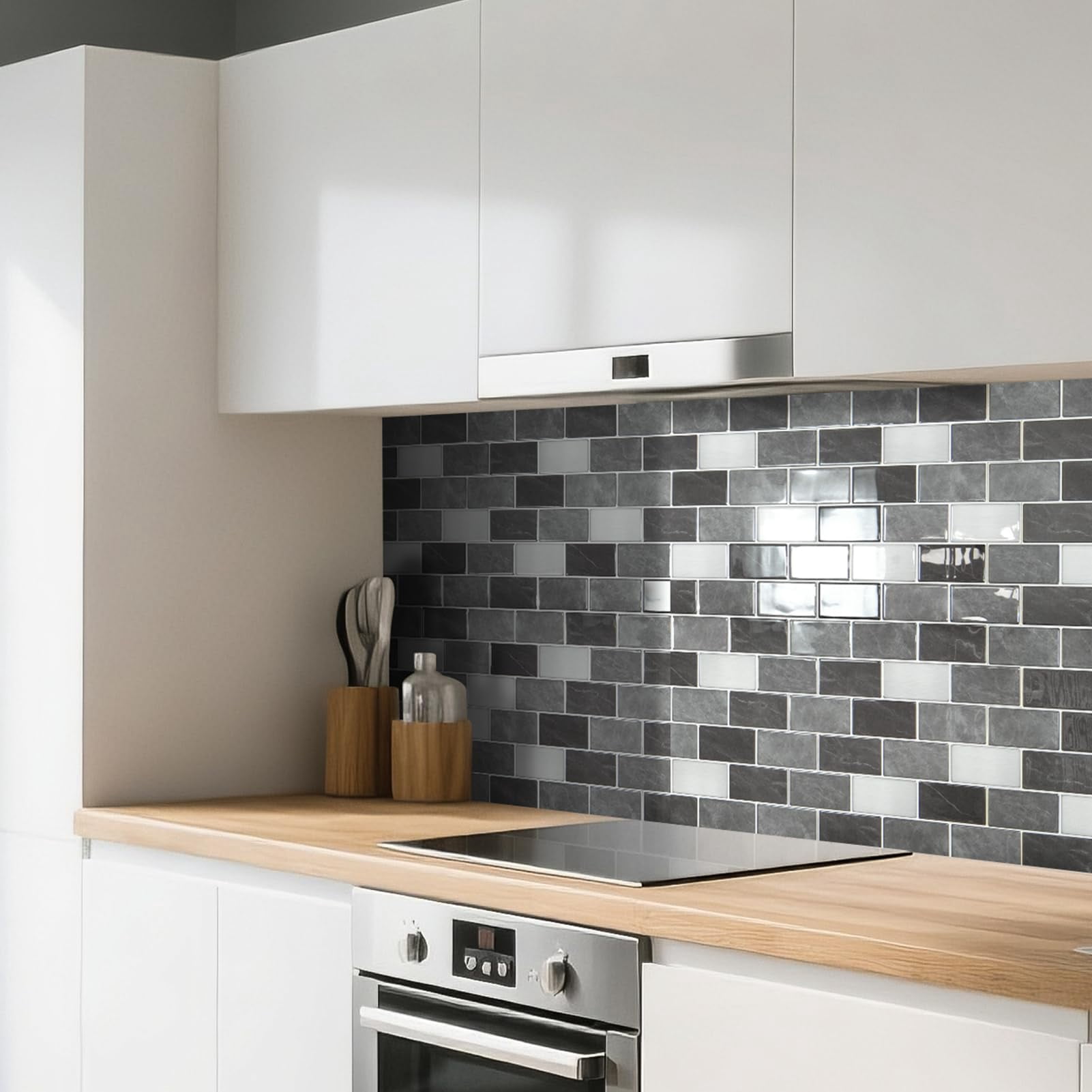 Peel And Stick Granite Wall Tiles - 12"x12" Thicker Design Backsplash  Self-adhesive Tile For Kitchen & Bathroom Decor