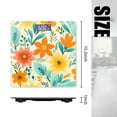 thumbnail image 2 of Bathroom Scale, Highly Accurate Digital Body Scale,Precisely Measures Weight up to 400 lbs-Orange And Teal Flowers On Cream Background, 2 of 4