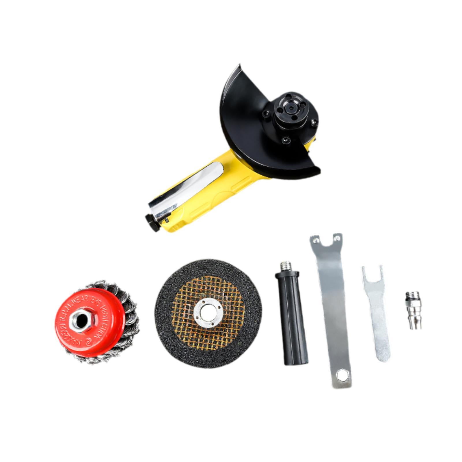 oshhni 4 inch Pneumatic Angle Grinder Rust Remover Press Switch Portable Easy to Assemble High Speed Deruster Polisher for Deburring