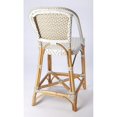 thumbnail image 2 of Butler Specialty Tabouret de Comptoir en Rotin Blanc et Beige, 2 of 8