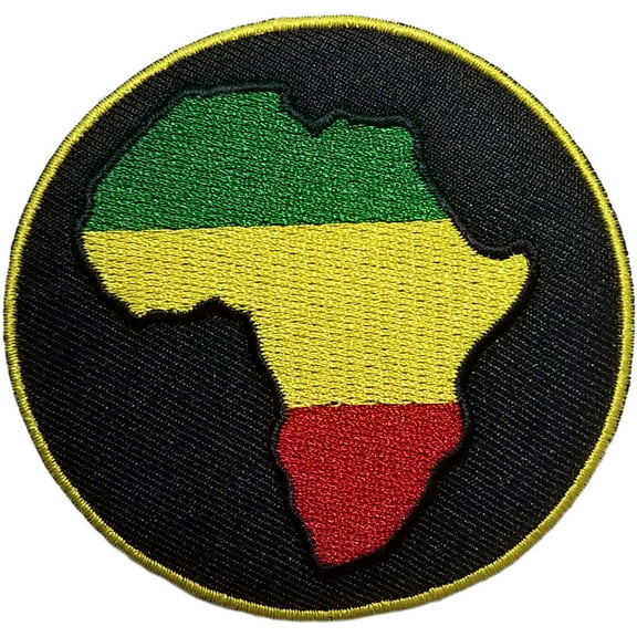 Rasta Africa - Embroidered Sew On Patch 3" Round